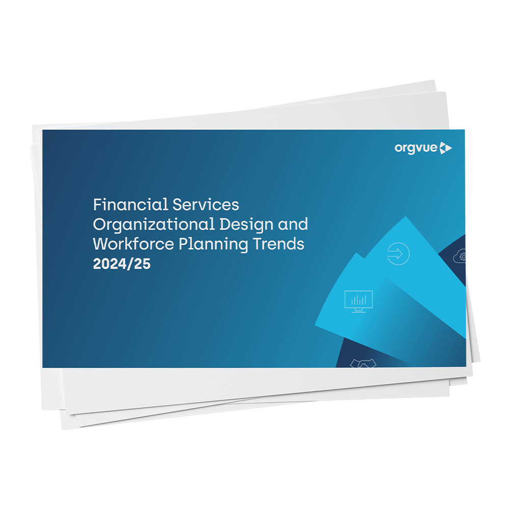 A preview image of the ebook 'Financial Services Organizational Design and Workforce Planning Trends 2024/25'
